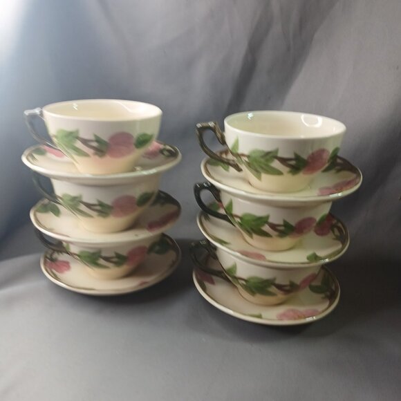 Franciscan Desert Rose 6 Cups and 6 Saucers 2003 Made In China Preowned - Picture 3 of 10
